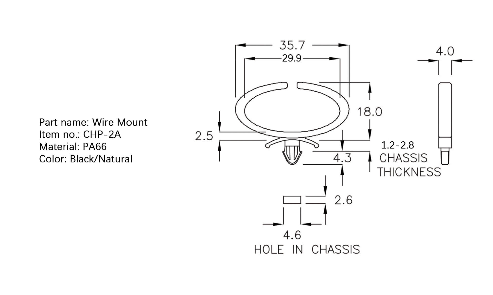 Plastic Wire Mount CHP-2A